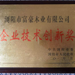 富豪木业企业技术创新奖